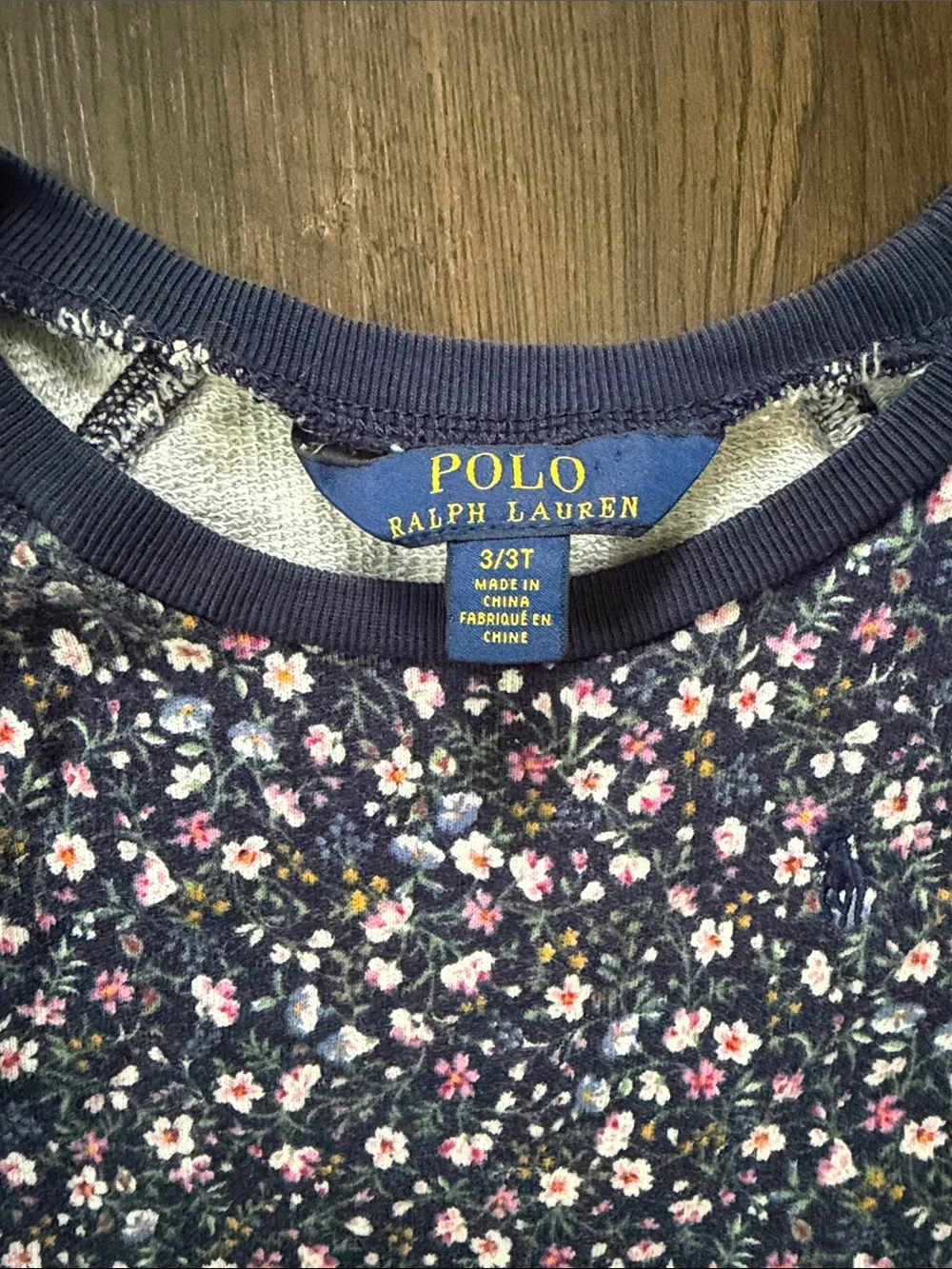 Polo by Ralph Lauren Navy Floral Long-Sleeve Kids Tunic Top